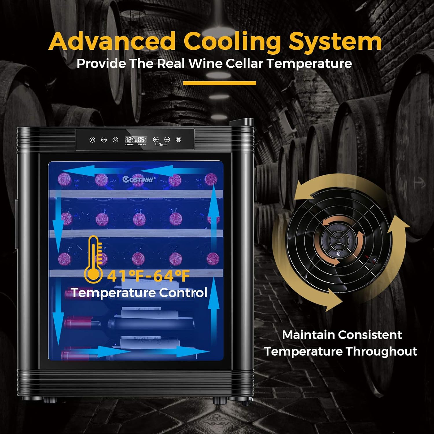 COSTWAY Freestanding 64?Digital Temperature Countertop