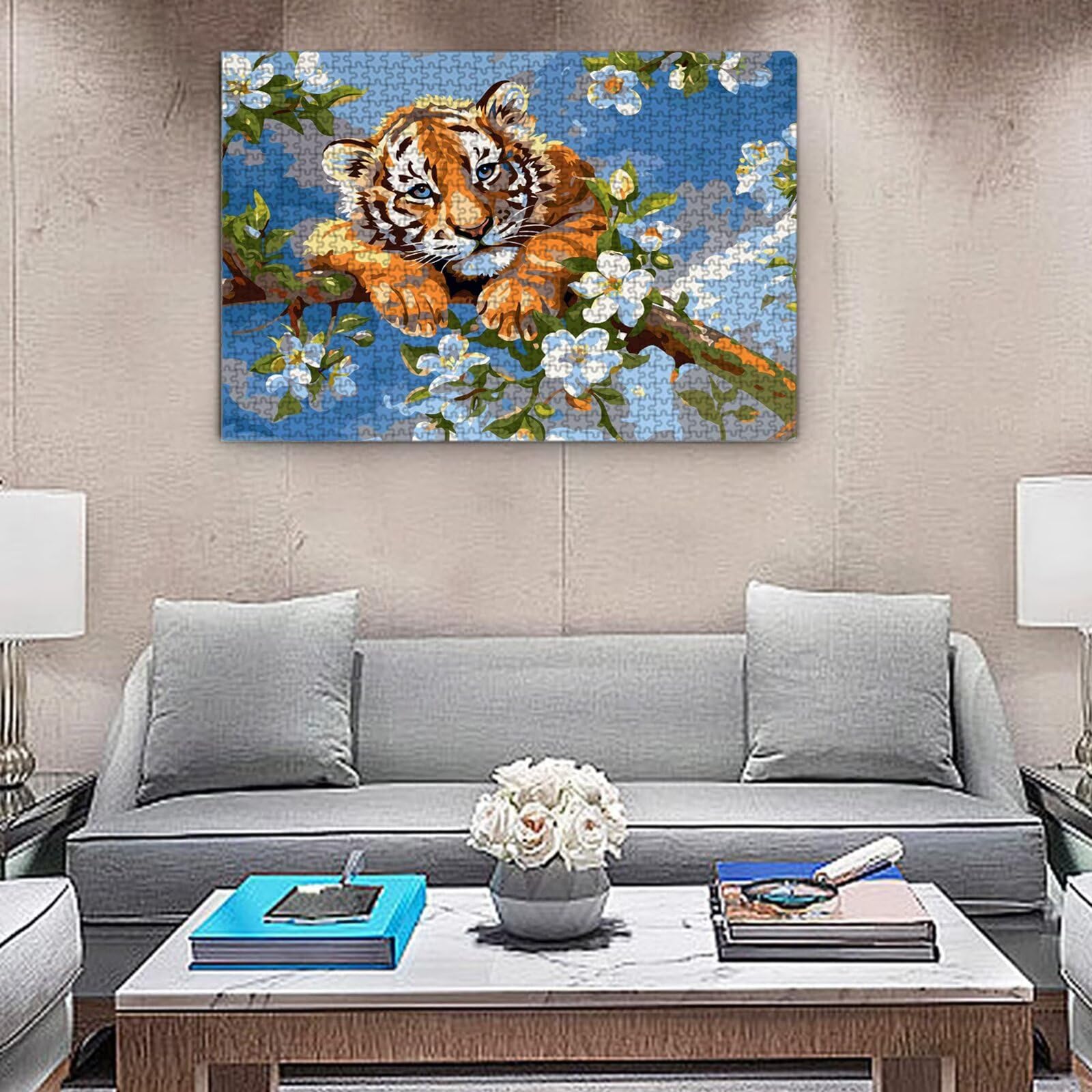 Jigsaw Puzzle, 4000 Pezzi Puzzle Classici, Tigre Puzzle Rilassamento Intelligence, Mpossibile Difficile Puzzles impegnativo per adulti Puzzles per Gioco Familiare, Regalo per Amore Amico Fiore K0F-280