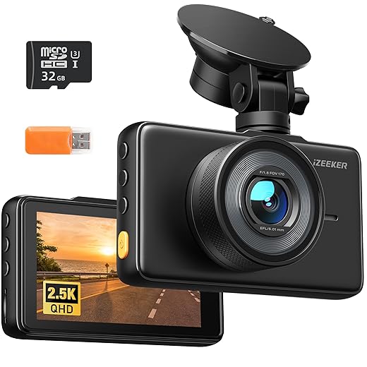 iZEEKER Dash Cam for Cars, 1080P Full HD Dash Camera, Dashcam with Night Vision, Car Camera with 3-inch LCD Display, Parking Mode, G-Sensor, Loop Recording, WDR