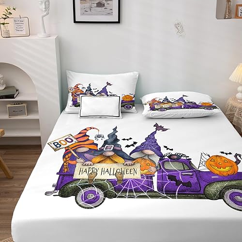 Miniatura 132 de Sábanas de murciélago tamaño individual – Juego de sábanas de Halloween para niños y niñas, juego de sábanas en blanco y negro, microfibra suave