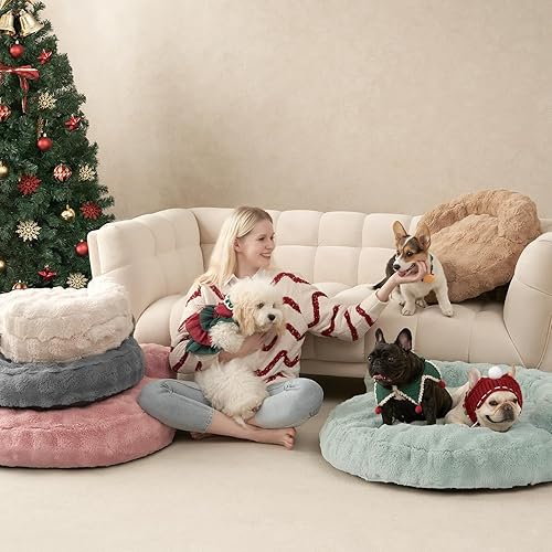 Miniatura 8 de EHEYCIGA Cama para perro de tamaño mediano, sofá esponjoso para perros pequeños con funda extraíble lavable, sofá para mascotas, impermeable y Negro