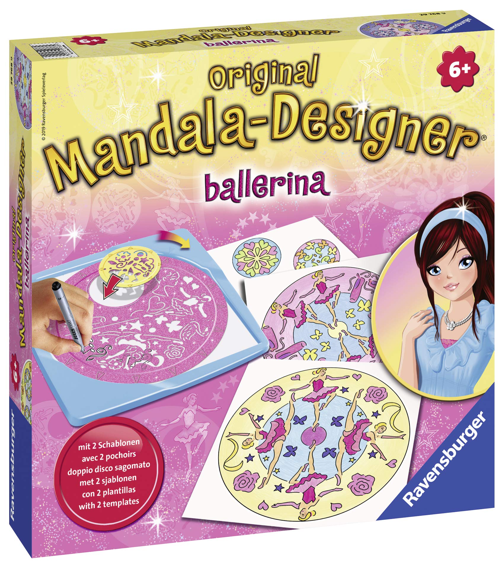 Ravensburger Mandala Designer Mini – Kit De Dessin Voyage Avec Pochoir Animaux Mignons – Dès 6 Ans – 29766