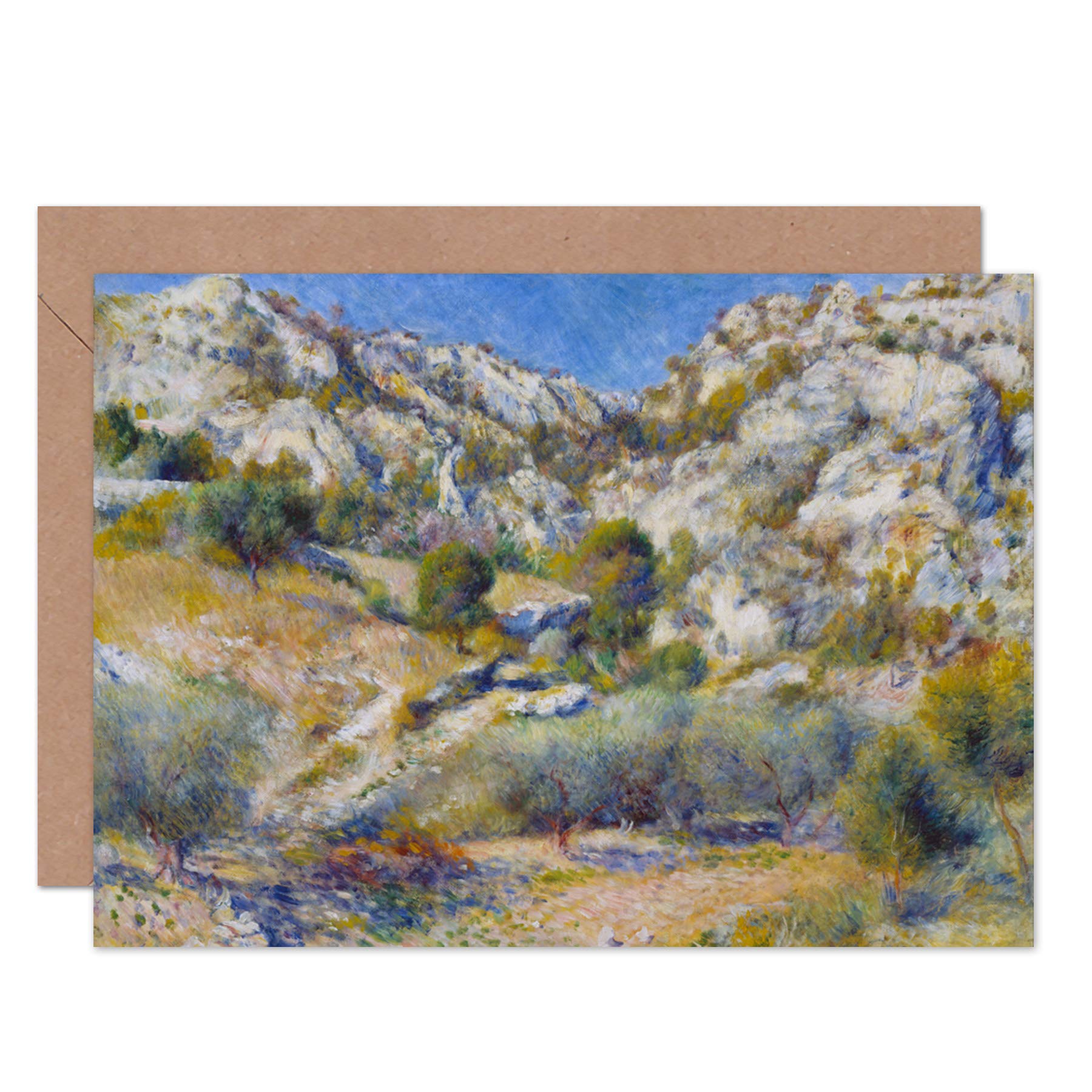 Artery8 Rocky Crags Renoir At Lestaque Fine Art Greeting Card Plus Envelope Blank Inside