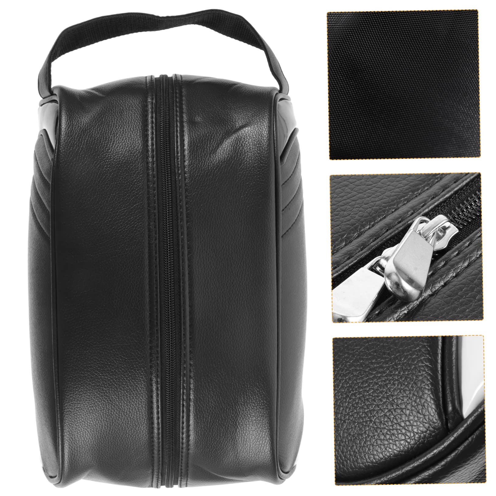 Schuhbeutel Baumwolle aus Leder und Wiederverwendbar Faltbar für Golfschuhe Sneaker Tasche für Reise und Koffer Schwarz