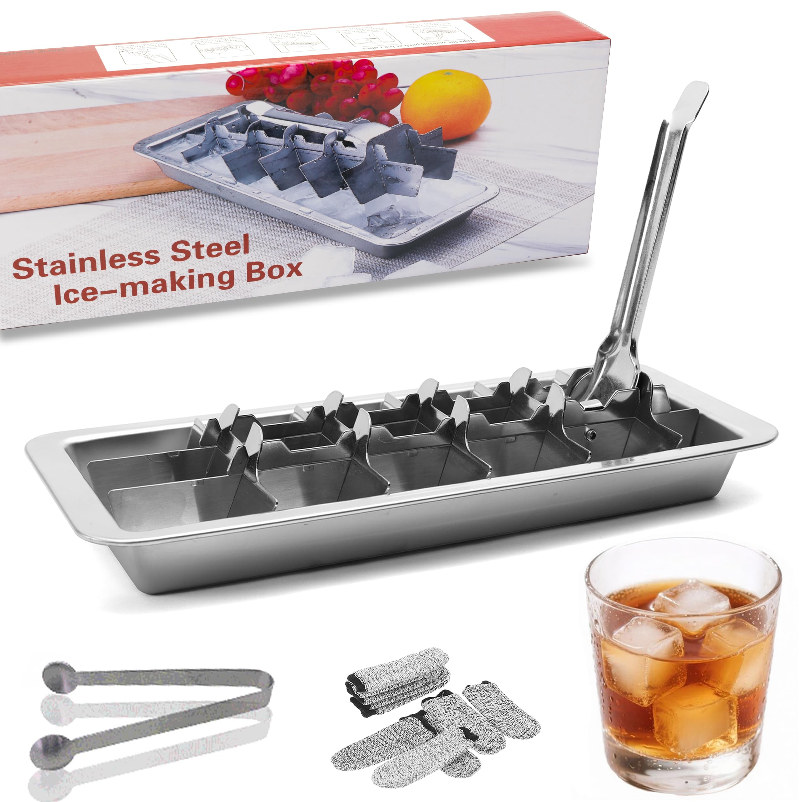 Amazon.com: GHAHILI Stainless Steel Ice Cube Trays, Metal Ice Cube