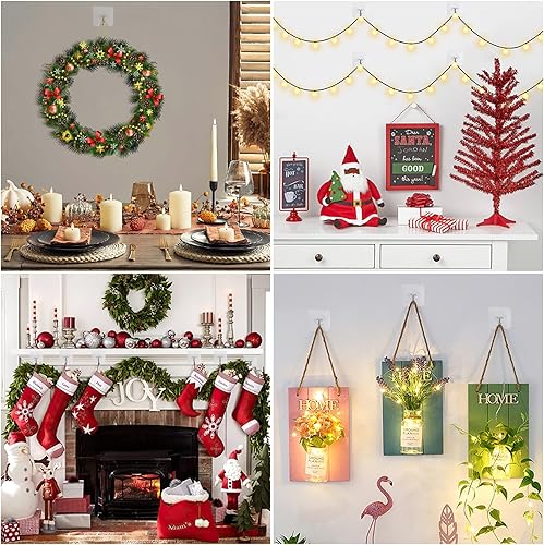 Miniatura 7 de Ganchos adhesivos de pared para colgar, paquete de 48 unidades, 22 libras (máximo), ganchos de ducha adhesivos extraíbles para paredes, sin daños,