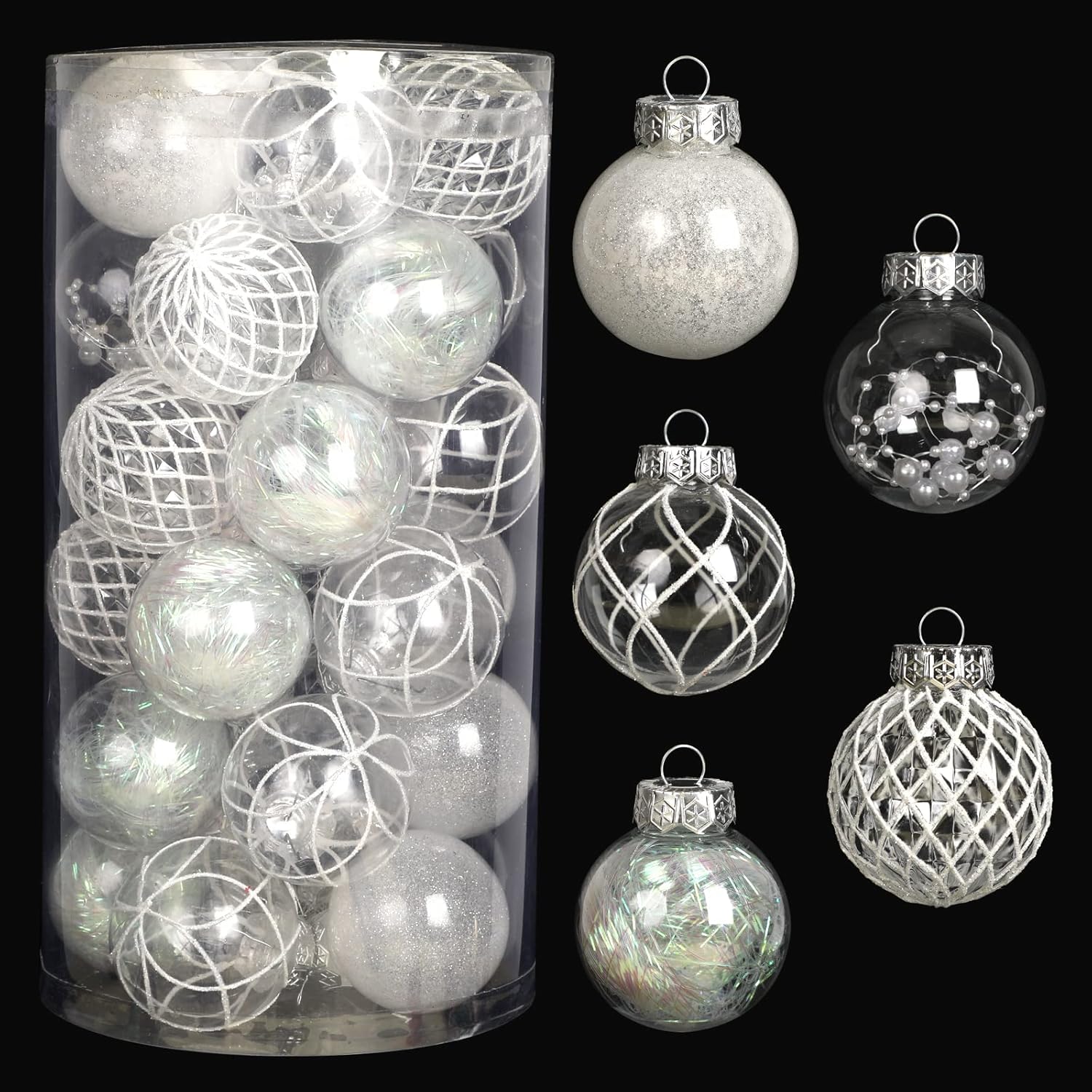 White Christmas Ornaments Balls for Christmas Tree