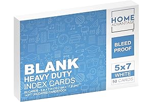 5x7 Large Notecards: 50-Pack Heavy Duty & Bleed-Proof Blank Index Cards for...