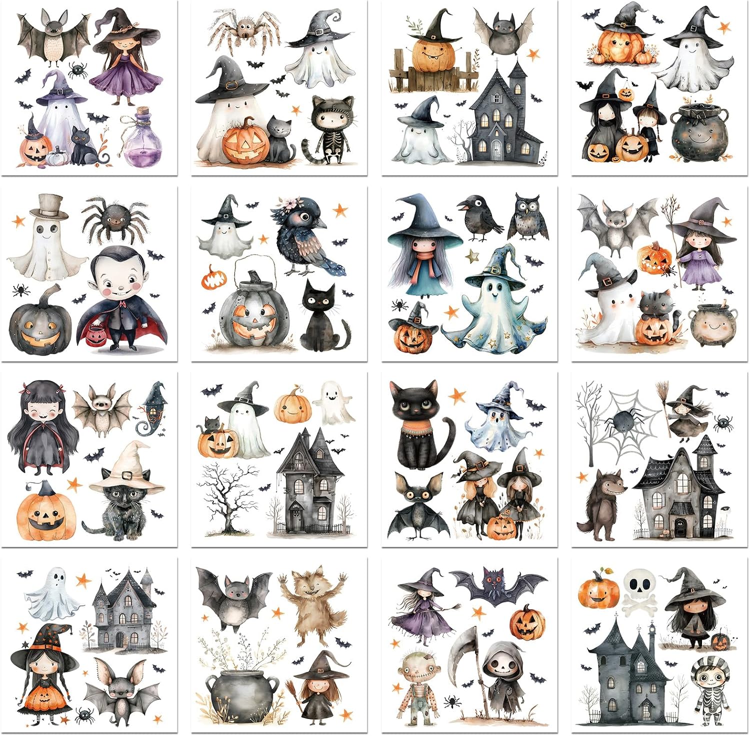 Autumn Rub on Transfers for Crafts - 16 Sheets Fall Vintage Farm Transfer Rub on Crafts Decoration, Cute Squirrel Pumpkin Transfer Stickers Decals DIY Wooden Furniture Holiday Decorations