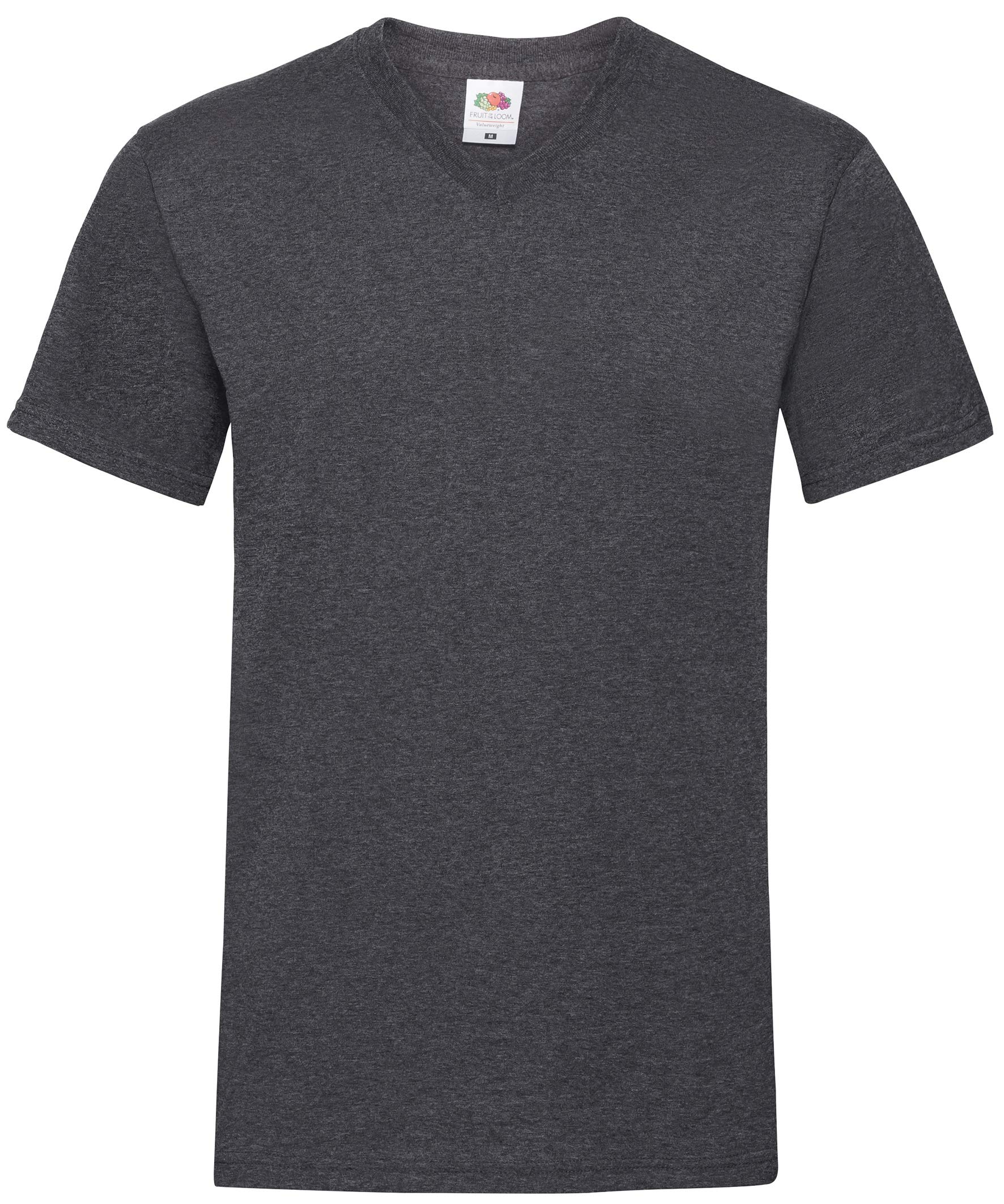 Fruit of the Loom Mens Valueweight V-Neck, Short Sleeve T-Shirt (3XL) (Dark Heather)