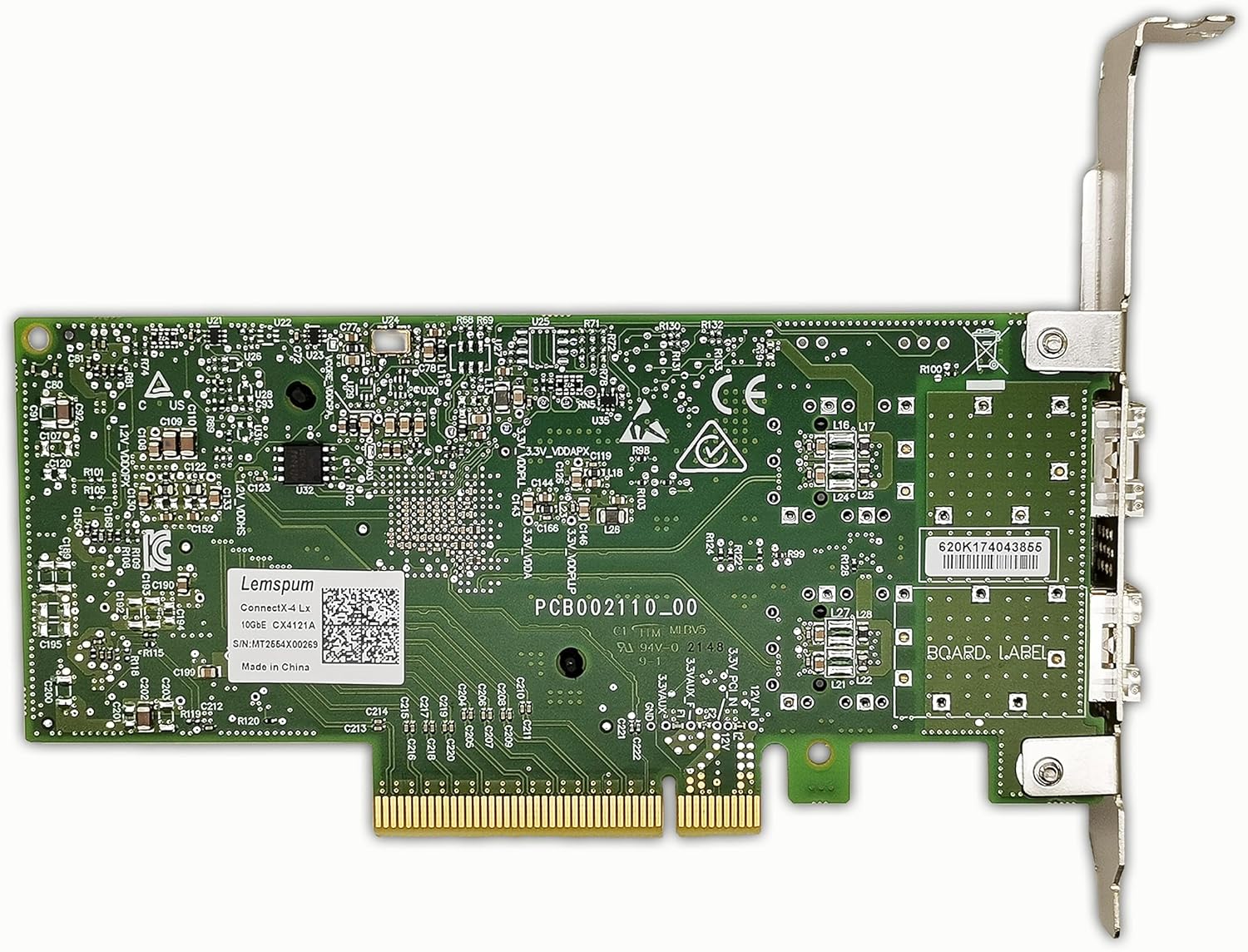 10Gb Ethernet Network Adapter MCX4121A-XCAT with Mellanox CX4 Lx EN Chipset, 10GbE NIC Dual-Port SFP28 PCIe3.0 x8, Support Windows/Linux/VMare