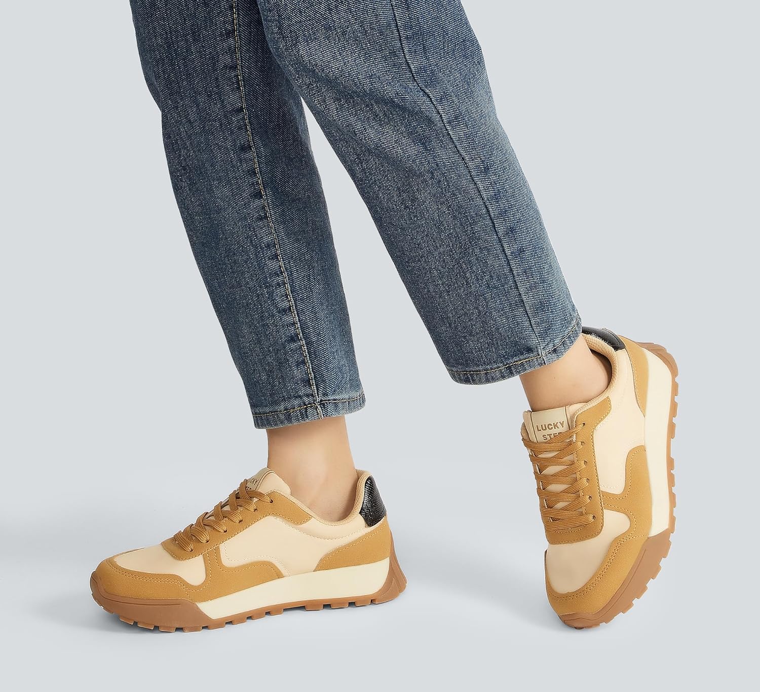 LUCKY STEP Women's Platform Canvas Sneaker Casual Lace-up Stylish Tennis Running Retro Classic Trainers Walking Fashion Sneakers - Image 8