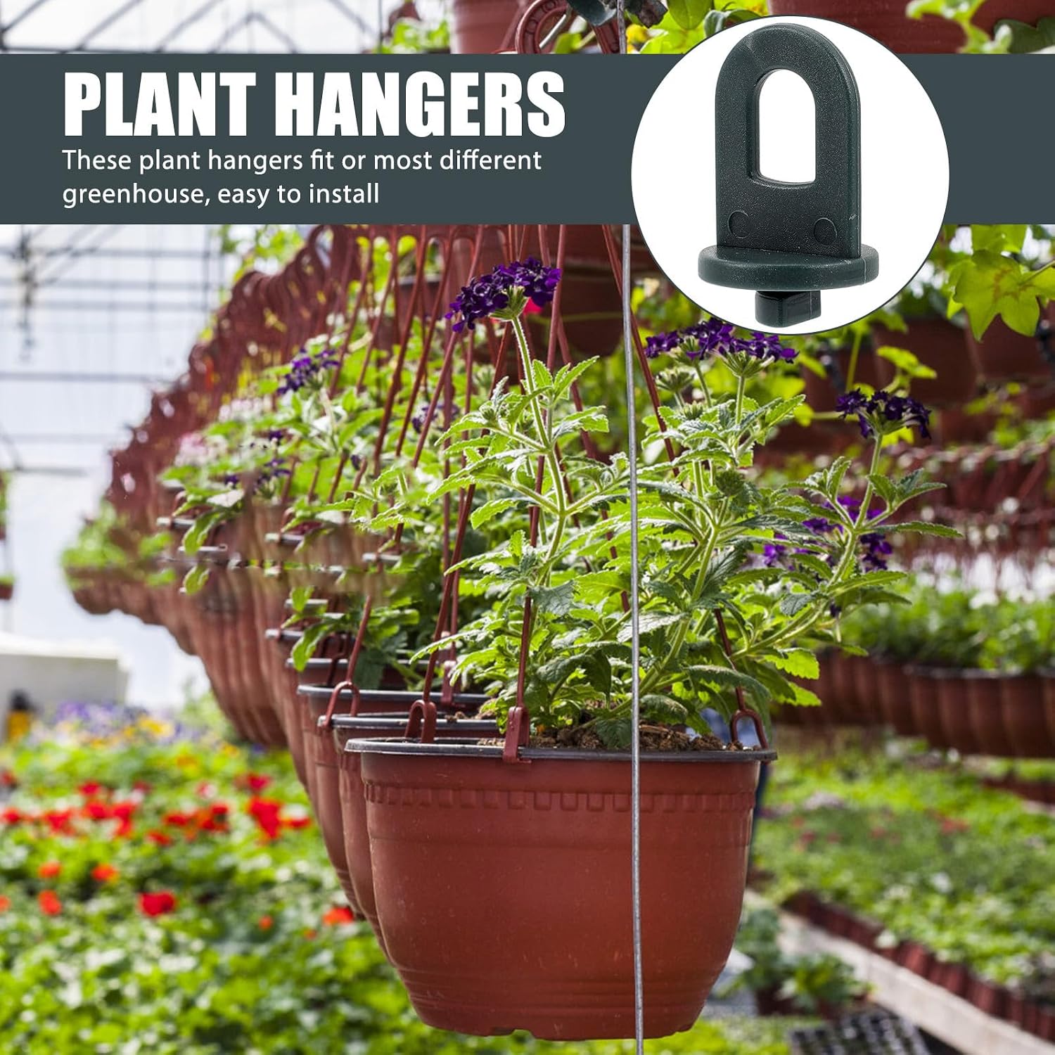 50pcs Greenhouse Hooks Plastic Hanging Clips for Small Flower Baskets