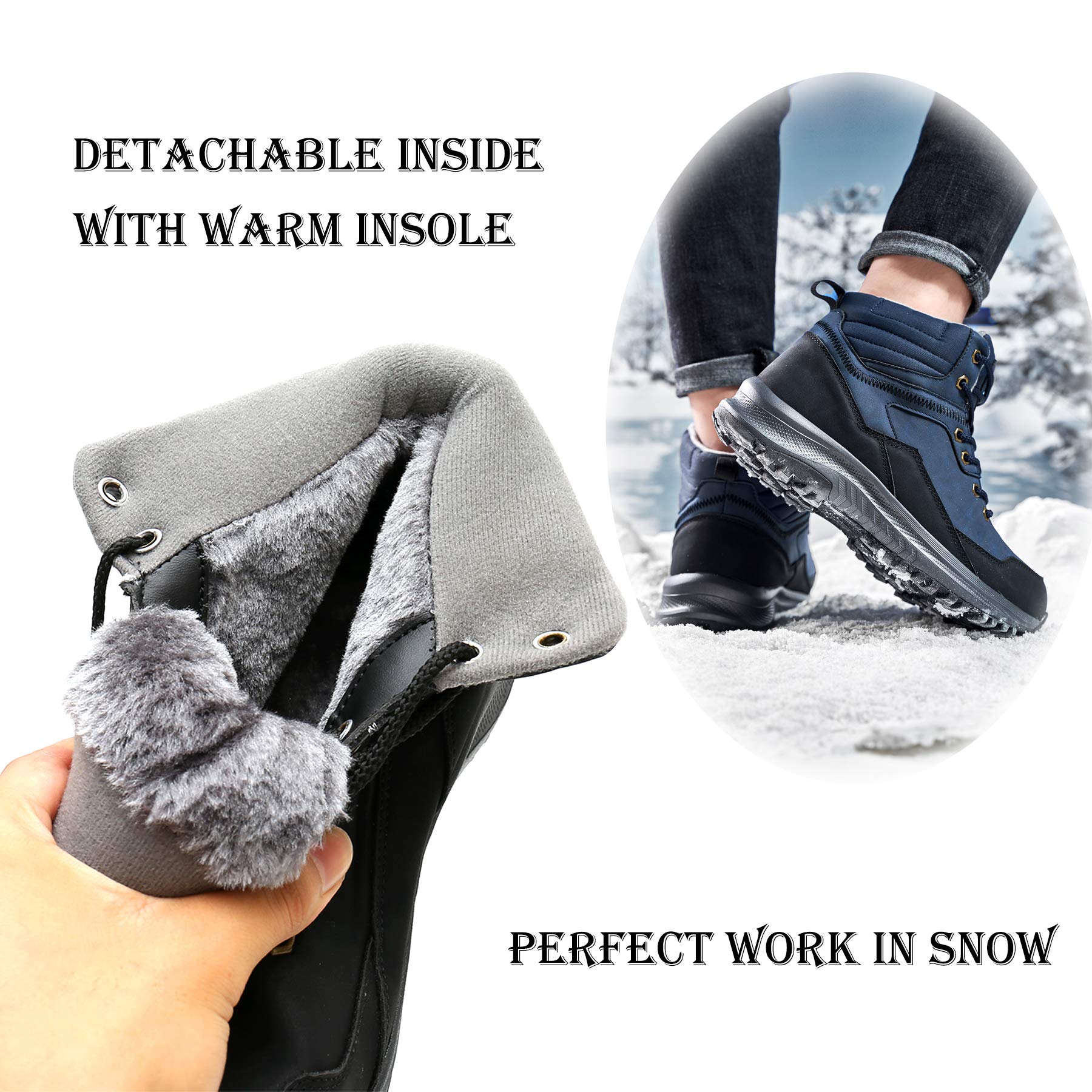 TORISKY Stivali Invernali Uomo Donna Scarpe Cotone Outdoor Impermeabili Trekking Caldo Piatto Caviglia Stivaletti Neve