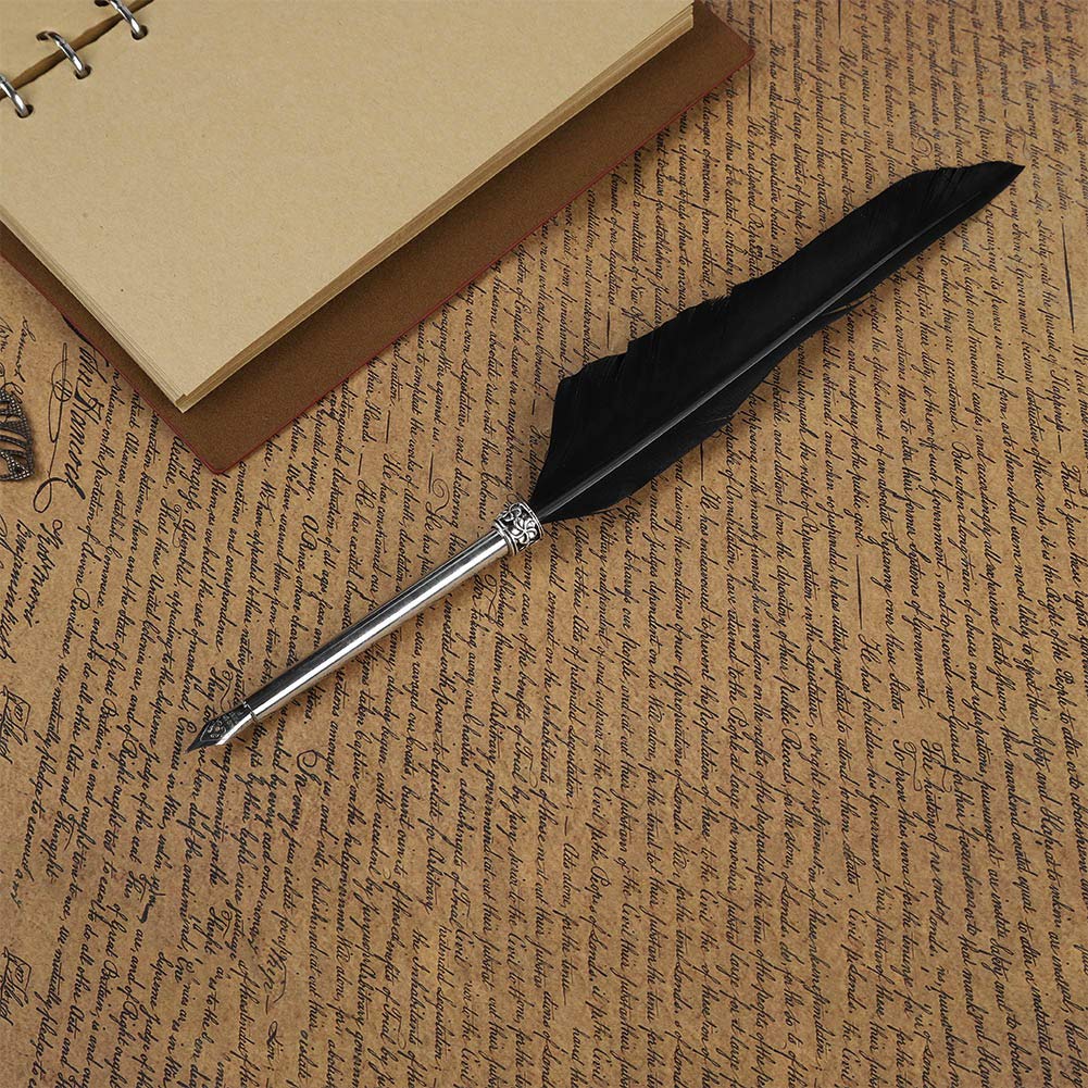 BONKZEBU Leather Journal with Feather Pen Gift Set Premium Writing Notebook Stationery Kit for Writers Calligraphy Teachers Students Brown Wooden Cover