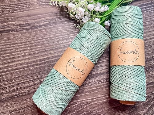 Miniatura 4 de Cordón de macramé de poliéster mate de alta calidad de 0.098 in a 0.118 in (#2 menta)