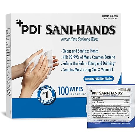 Sani-Hands Hand Sanitizer Wipes 100 Packets Per Box