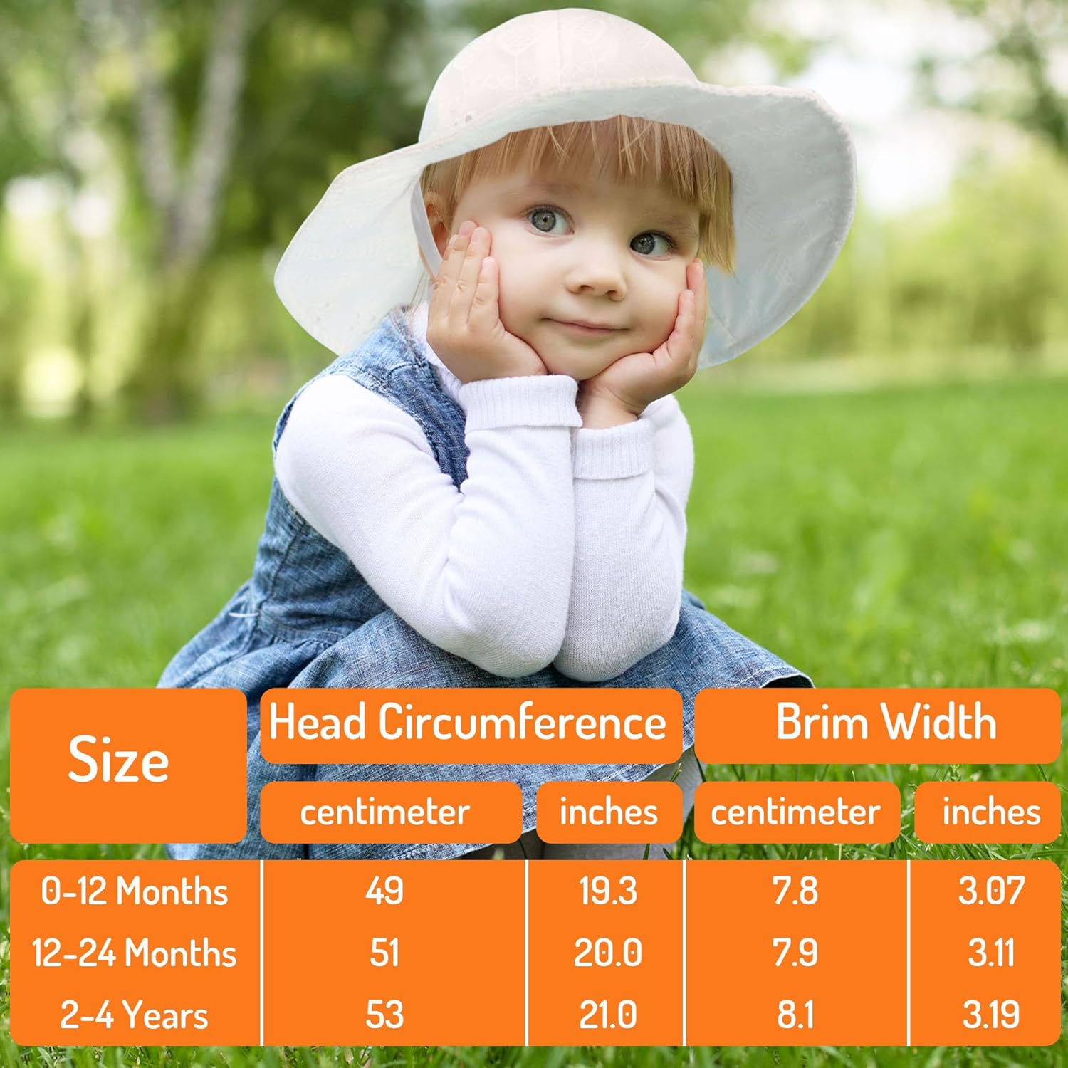 SimpliKids UPF 50+ UV Ray Sun Protection Wide Brim Baby Sun Hat 1pack_white Heart 0-12 Months image 4 of 7 B0CWLBRYNT