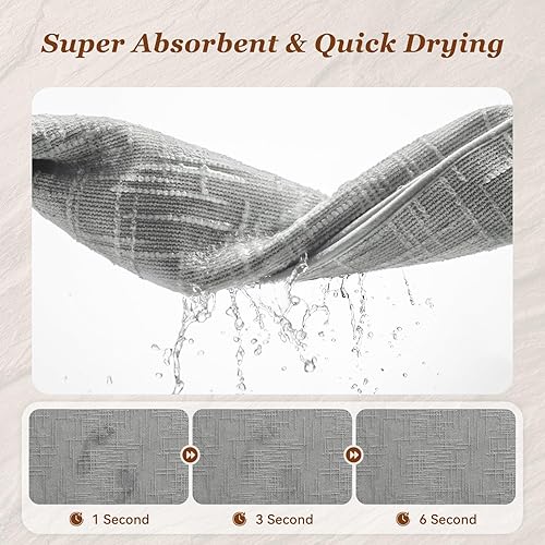 Miniatura 2 de AMOAMI Bath Mat Non Slip Super Absorbent Quick Dry Bath Mats for Bathroom Floor Rubber Backing Washable Bathroom Rugs Modern Woven Jacquard Mat