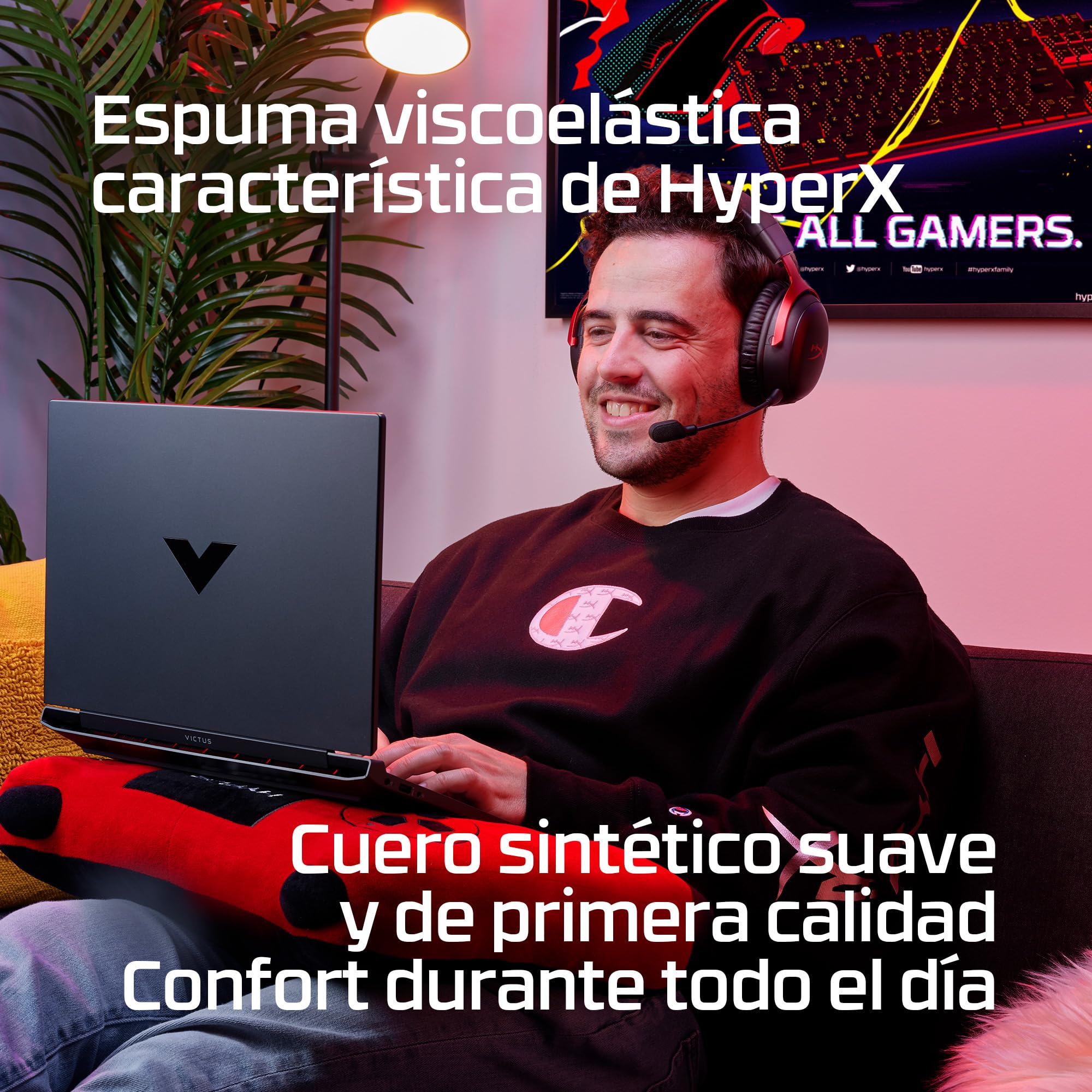 HyperX Cloud III Wireless Auriculares Gaming para PC, PS5, PS4, batería hasta 120 horas, 2.4GHz, drivers 53mm, Micrófono 10mm, Rojo
