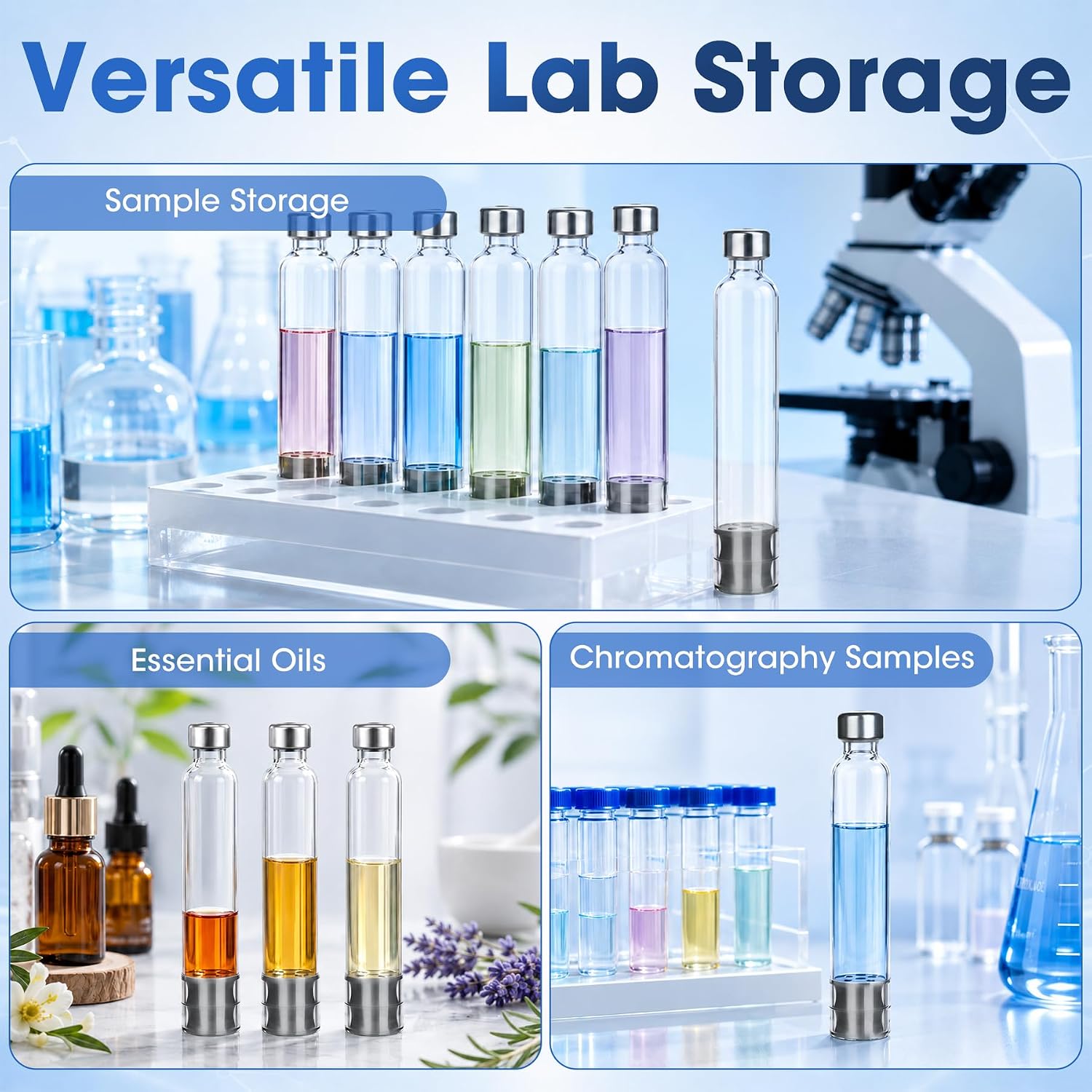 3ml Pen Cartridges for Peptide Pen and V1-V2 Pens, 3cc Glass Cartridge with 11mm Long Stopper, Steam-Sterilized & Individually Packaged, 20 Pack