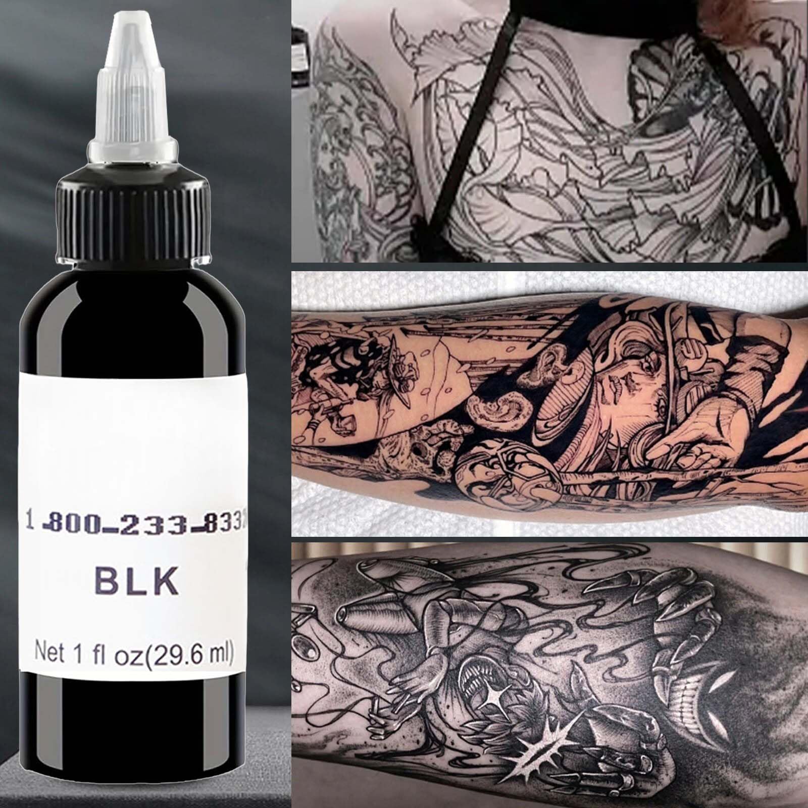 KKwoter Black Tattoo Ink, Dynamic Tattoo Ink, Tattoo Practice Ink, Easy to Color, Repair Without Fading, 10 ml - Image 2
