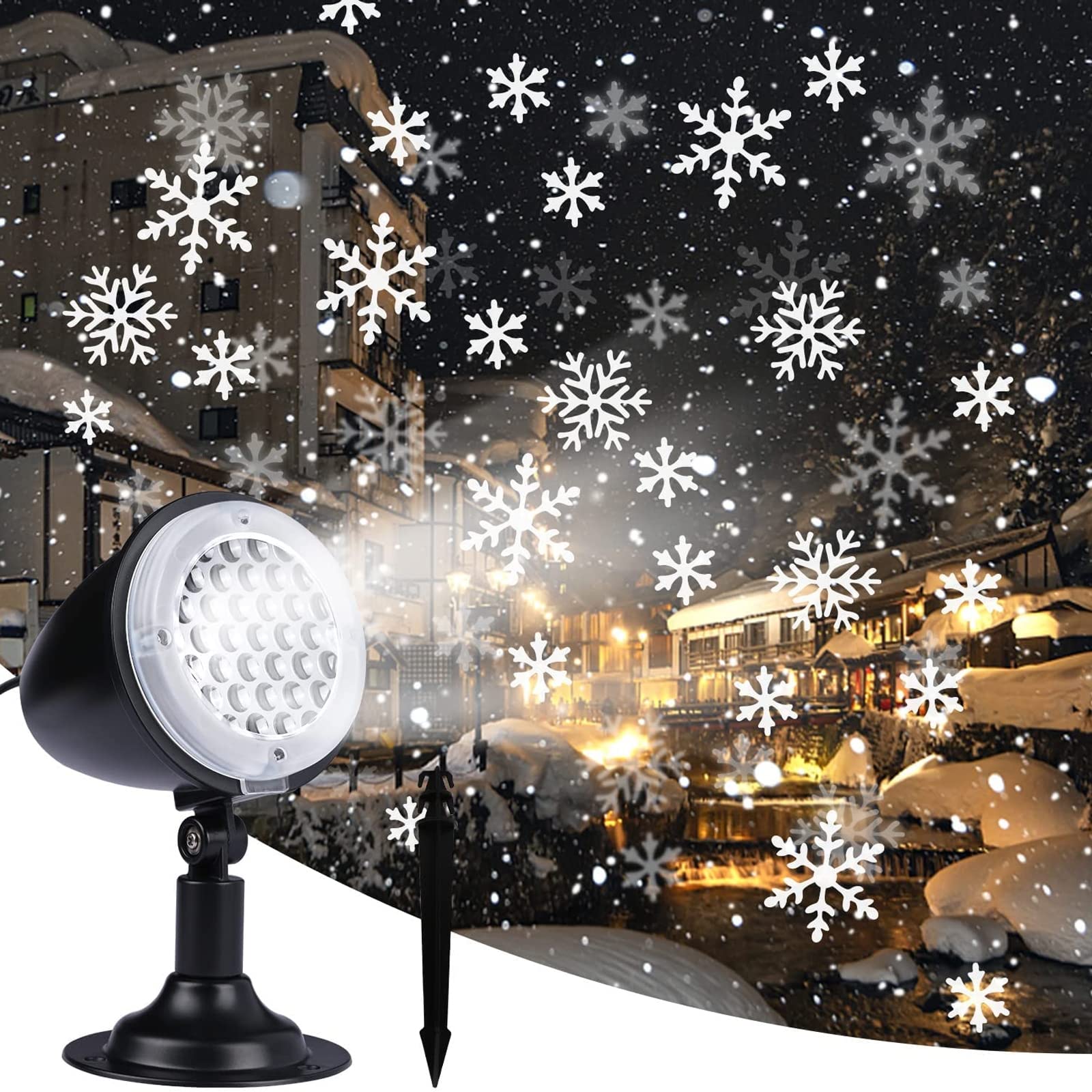 Esterno/Interno Proiettore Luci Natale, Lampada di Proiezione a LED, Impermeabile IP65 Tempesta di Neve Proiettore Natale per Esterni per Natale, Feste E Matrimoni