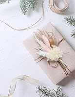 Vista 8 de Mini ramo de flores secas (paquete de 6), ramo de flores secas para centros de mesa de boda bohemia, hierba de pampas seca. (Blush)