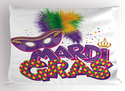 Miniatura 41 de Ambesonne Funda de almohada gris, lunares pequeños sobre fondo blanco, estilo retro, patrón tradicional pastel, funda de almohada decorativa de