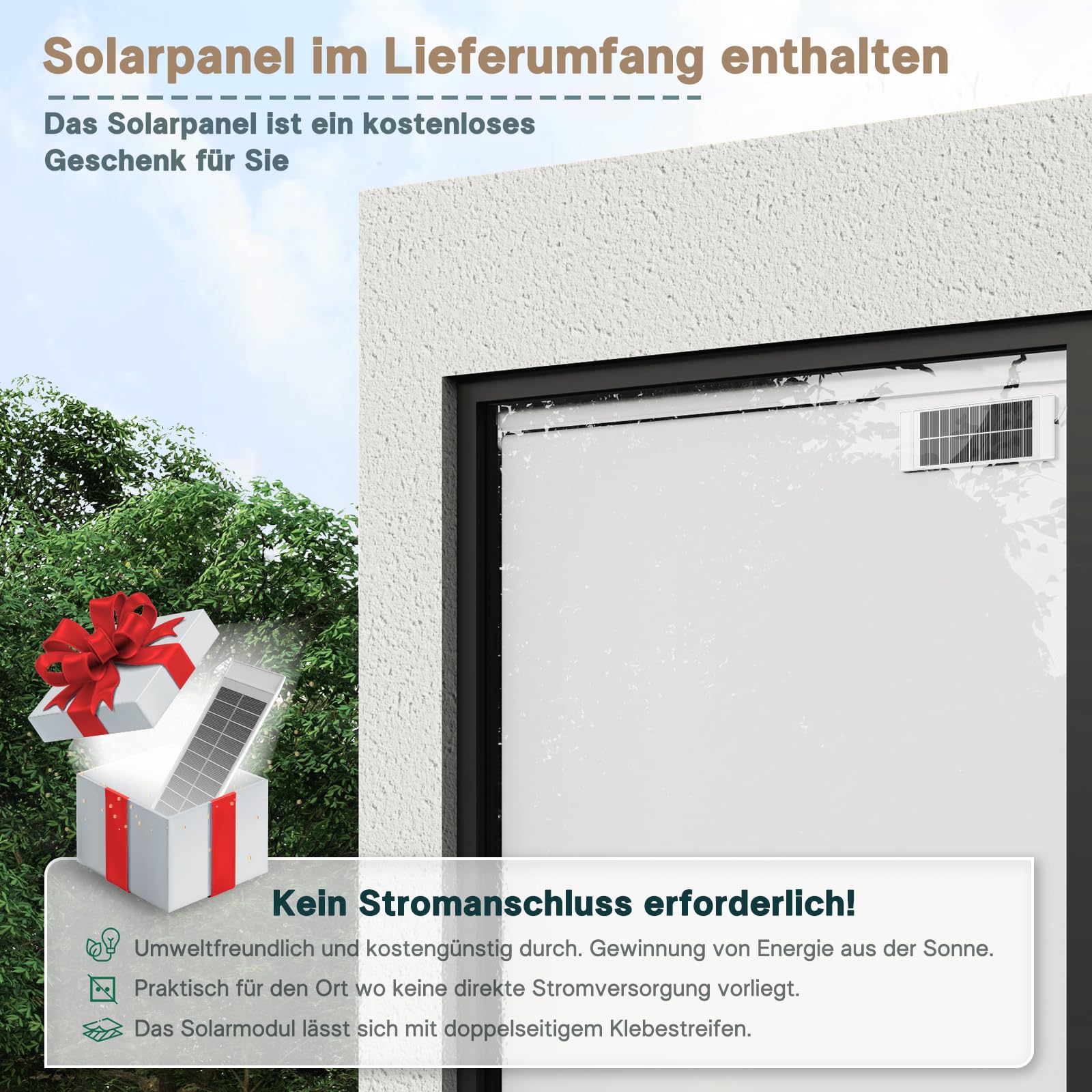 DENFOON Solar Elektrische Rollos thermorollo mit Fernbedienung Verdunklungsrollo ohne/mit Bohren easyfix Klemmfix Wiederaufladbar Akku Rohrmotor Smart Rollo Anthrazit,110x170cm(B x L)
