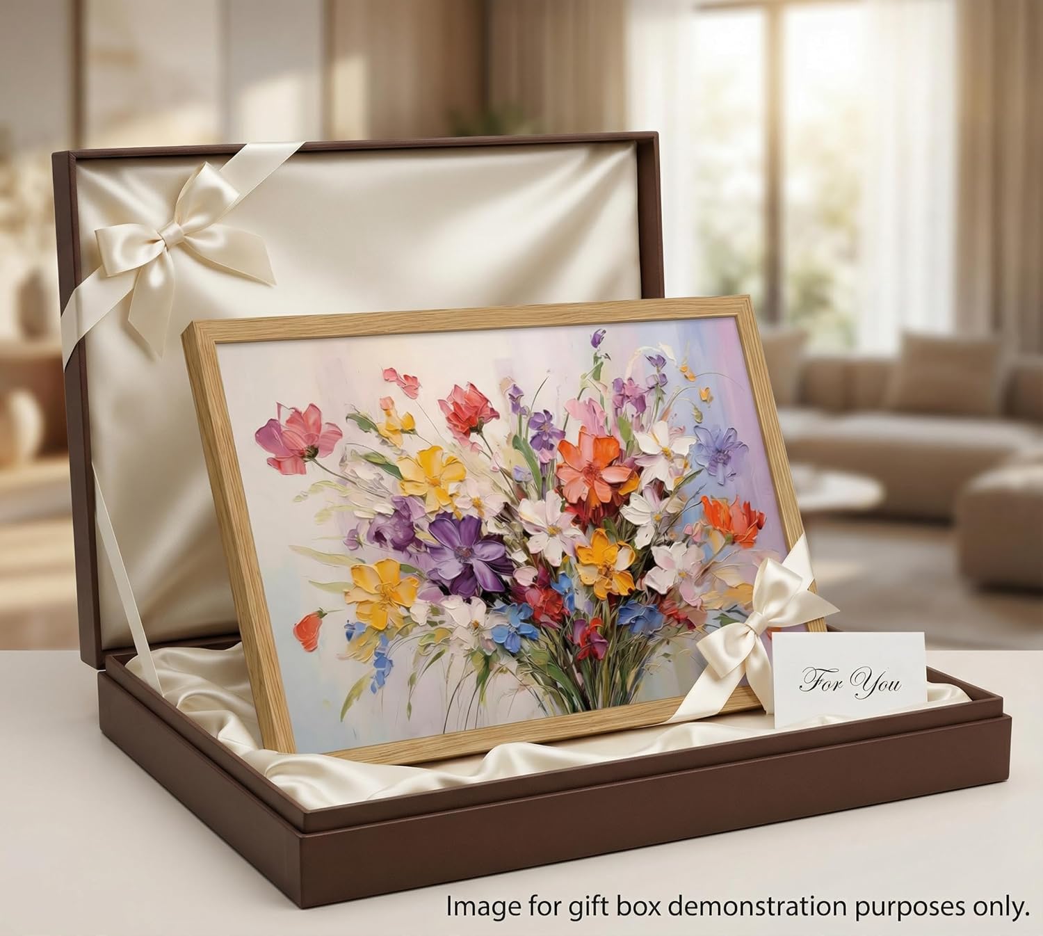 Framed 3D Texture Colorful Flower Canvas Wall Art Watercolour Wildflower Wall Decor Picture Flower Botanical Poster Print painting for Living room bedroom bathroom Home Decoration