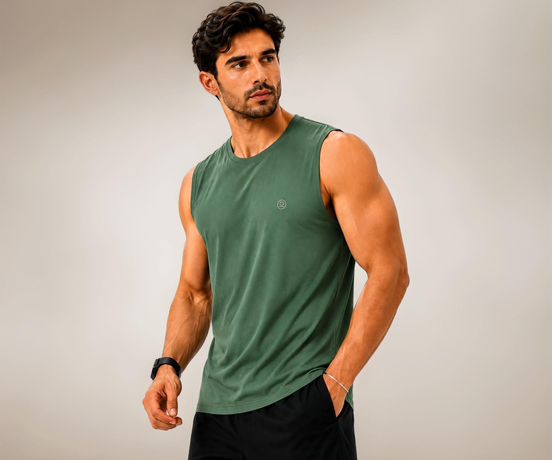 Sleeveless T Shirts Gym Vest for Men Workout Premium Cotton Blend