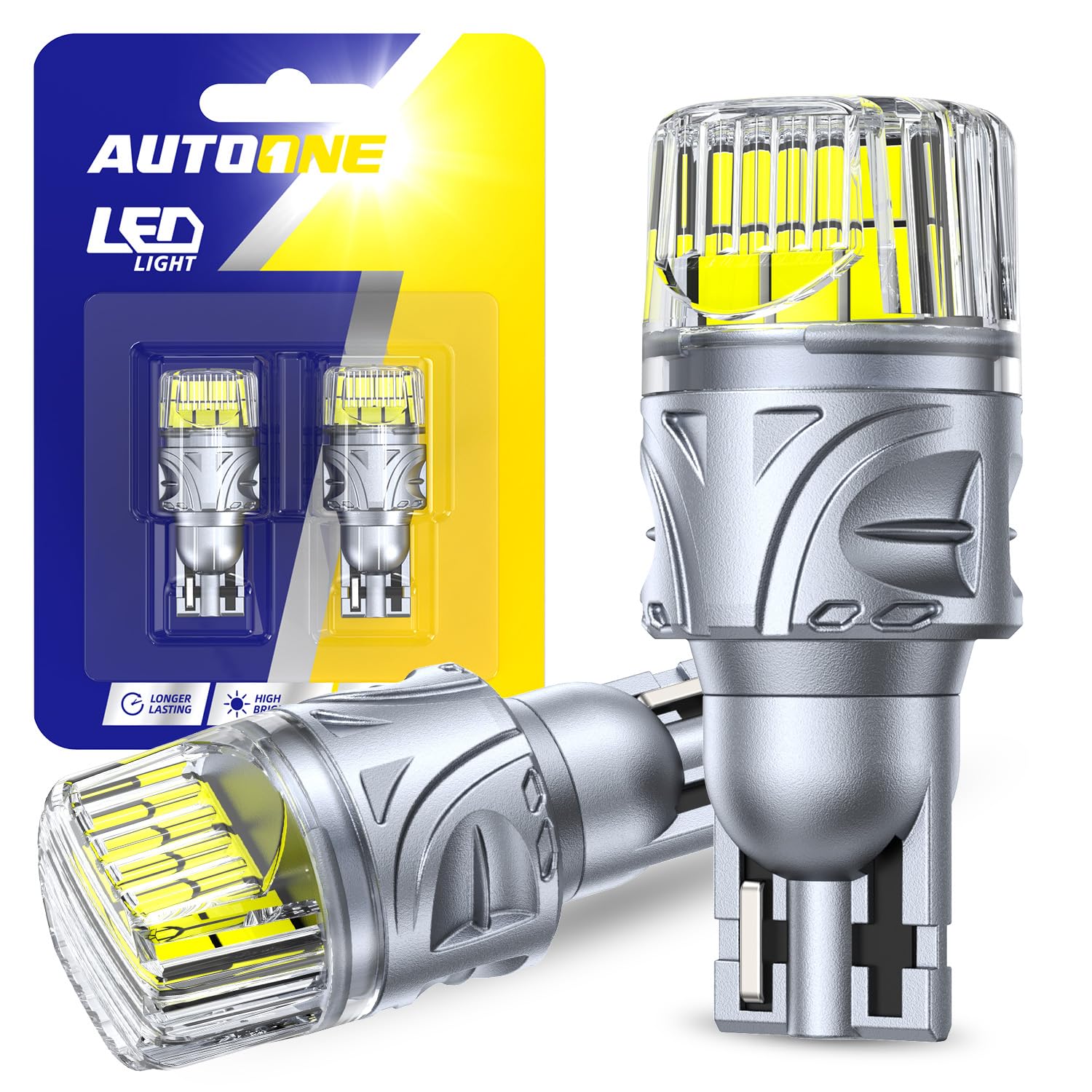 AUTOONE White 921 912 LED Light Bulbs, 700% Brighter &amp; 6500K White, T15 921 906 W16W LED Bulbs for Bulb Direct Back up Reverse Parking Light, 2PCS