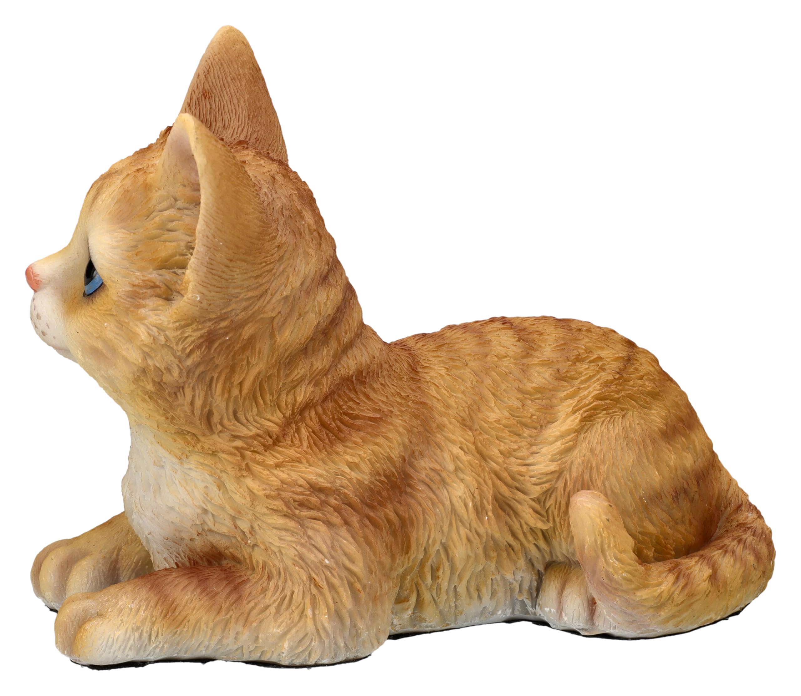 Figura decorativa de gato de gatito tigerado, color naranja, 14 cm