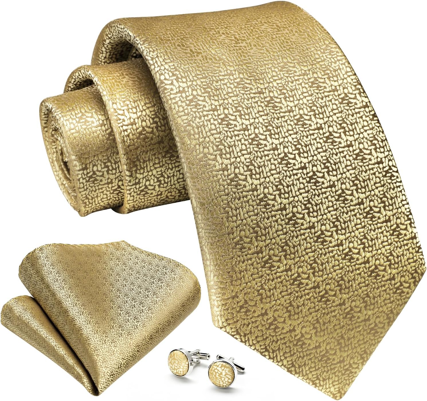 HISDERN Mens Ties Striped Ties for Men Formal Tie and Pocket Square Set Necktie for Wedding Business Graduation - Image 3