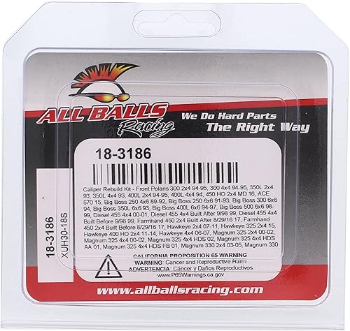 Miniatura 4 de All Balls Racing 18-3186 Kit de reconstrucción de pinza delantera compatible conrepuesto para Polaris 300 2x4 1994-1995, 400 L 4x4 1994, ACE 500,