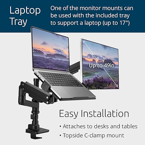 Miniatura 3 de Kensington SmartFit Premium Heavy Duty Dual Monitor Arm with Laptop Tray