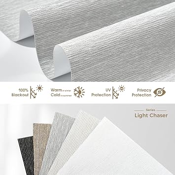 HeyBlinds Motorized Blinds with Remote, Blackout Smart Roller Shades