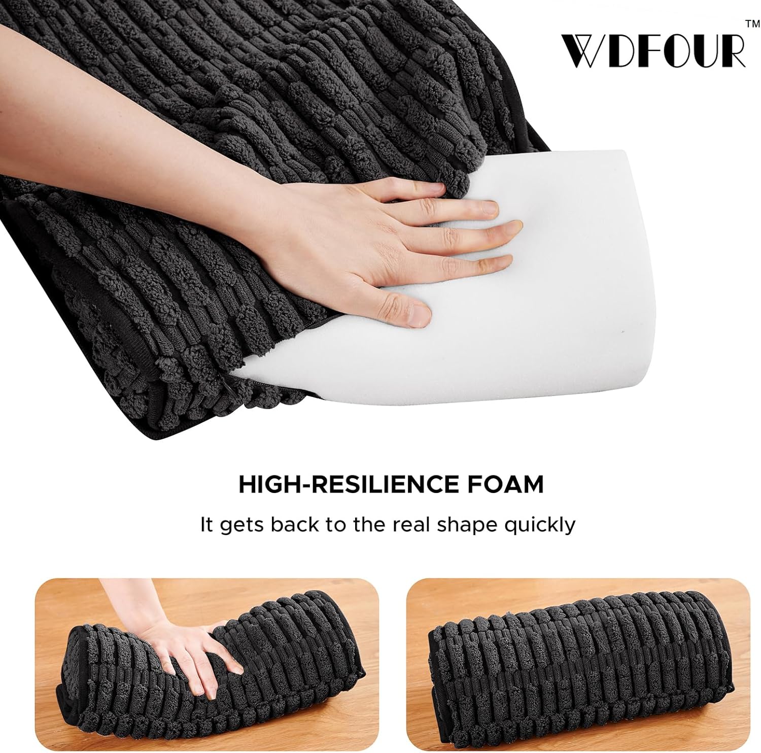 WdFour Headrest Memory Pillow, Support Cushions for Neck, Back or Leg for Sofas, Recliners, Office Chairs, Massage Chairs for Neck Pain Relief and Cervical Support. (Black, 13" Wx5.5 Lx3 D, 1PC) - Image 6