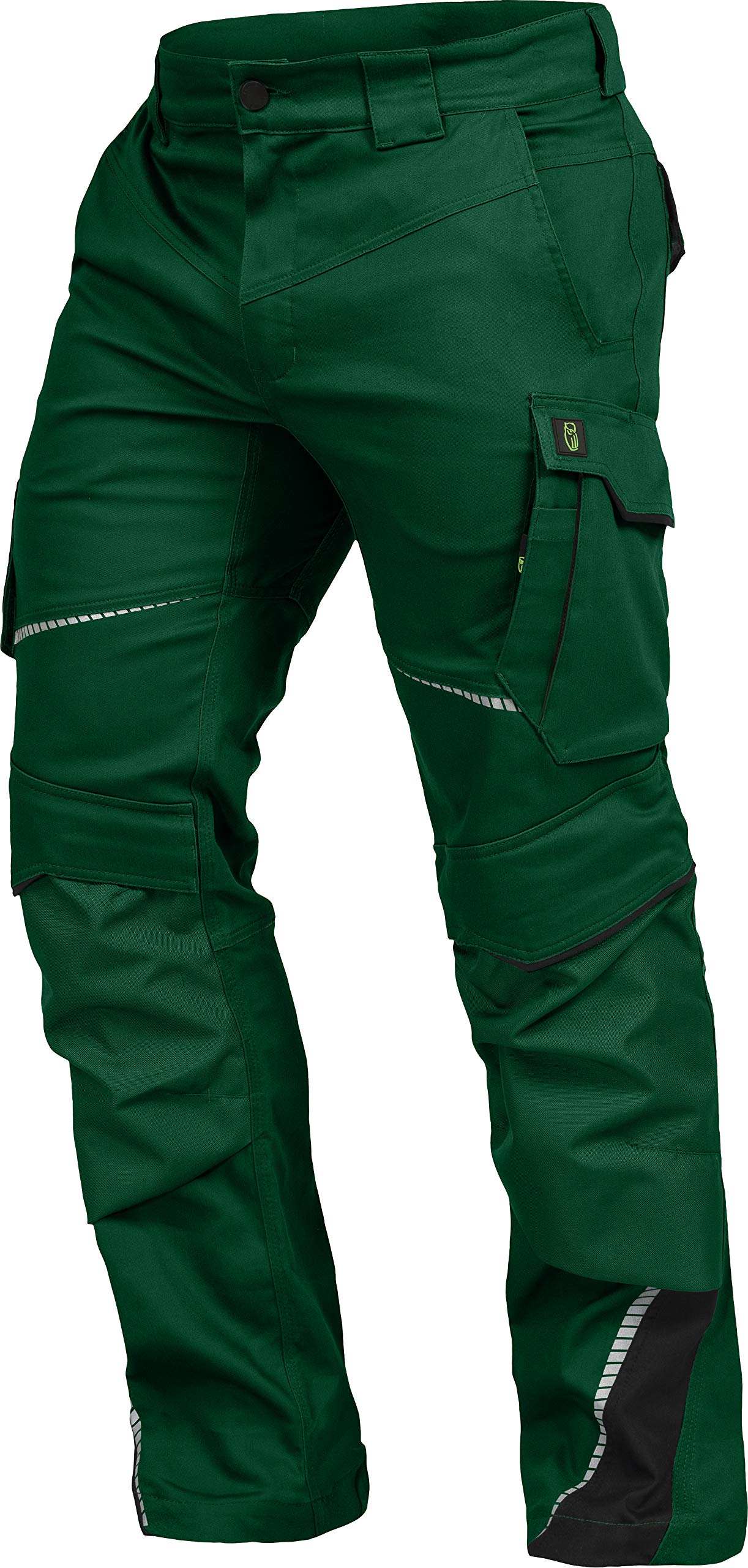 Leibwächter Flex-line Arbeitshose Herren – grün/schwarz – Gr. 48 – Bequeme Workwear mit Elastan (Spandex) – 60°C waschbar & trocknergeeignet – erhöhte Reißfestigkeit – für verschiedenste Berufe