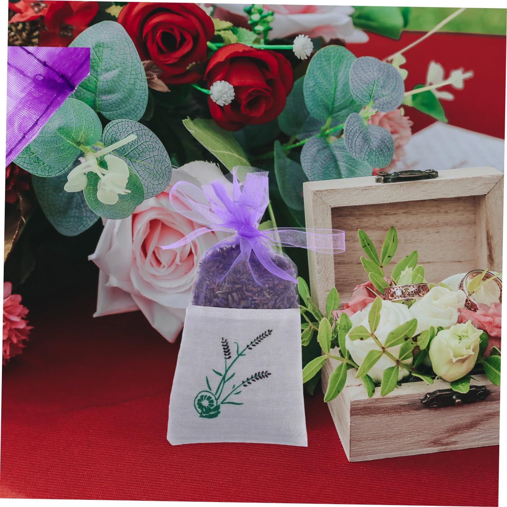 Bolsitas de Lavanda Vintage 20 Piezas, Organza y Algodón