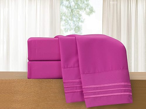 Vista 153 de Elegant Comfort - Juego de sábanas de 3 piezas de lujo de 1500 hilos, calidad egipcia, Microfibra, Blanco, Completo