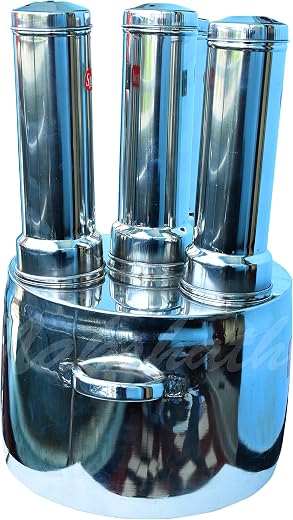 puttu Maker/puttu kudam/puttu Steamer Big 4 Plus 1 Stainless Steel Free Extra Big White- White