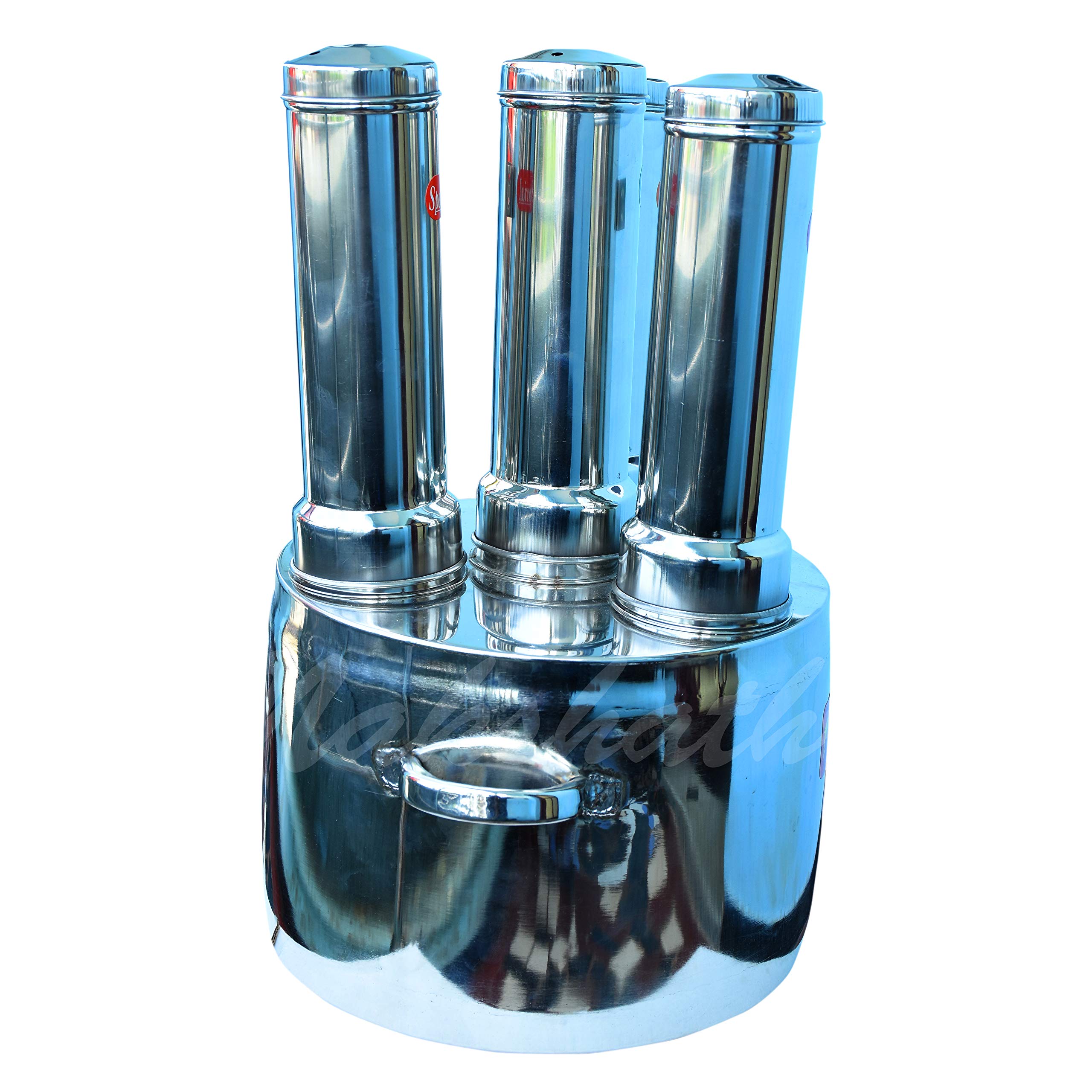 puttu Maker/puttu kudam/puttu Steamer Big 4 Plus 1 Stainless Steel Free Extra Big White- White