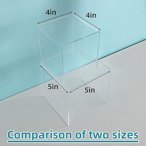 Vista 6 de ihomecooker Soporte de exhibición cuadrado Acylic Riser para cupcakes, artes y manualidades (transparente, 8P-4INCH)