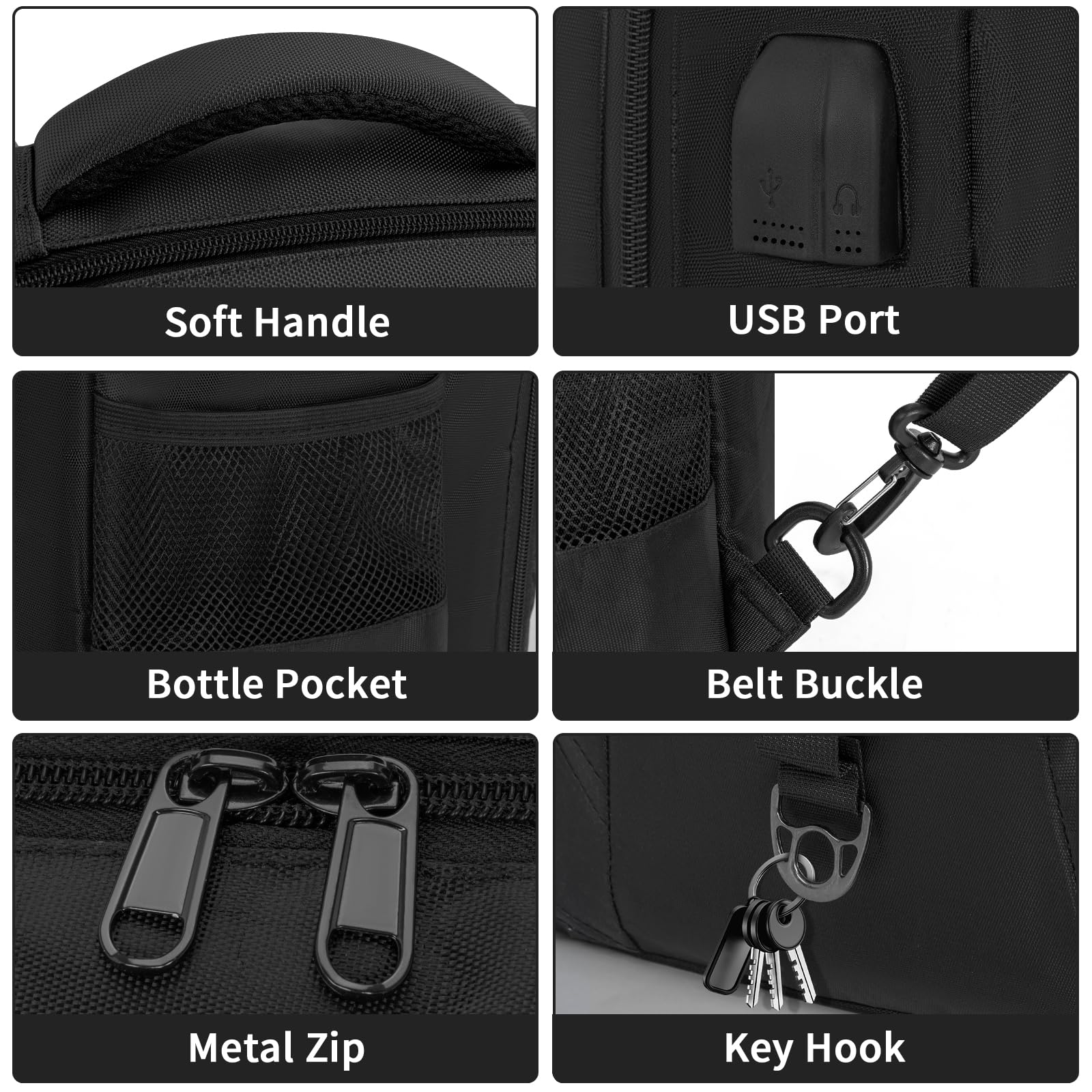 Barbiere Portautensili, Barbiere Stoccaggio Valigia, Clipper e Accessori Organizzatore, Parrucchiere Zaino Portatile per Barbiere, Borsa Barber, Nero