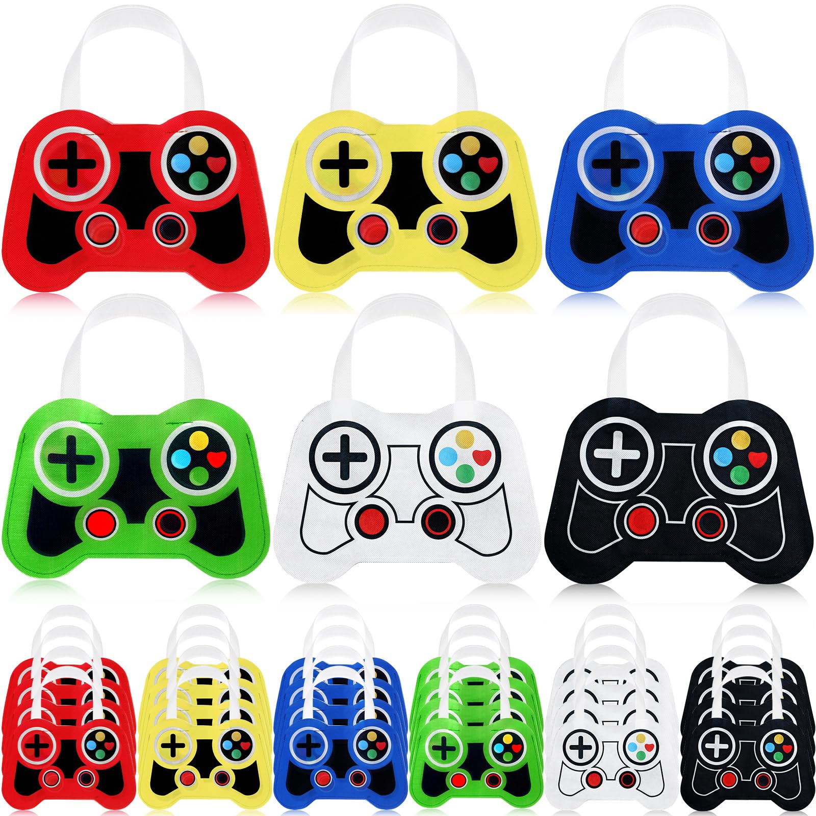Silkfly 24 Video Game Party Favor Bags, Reusable, 6 Colors