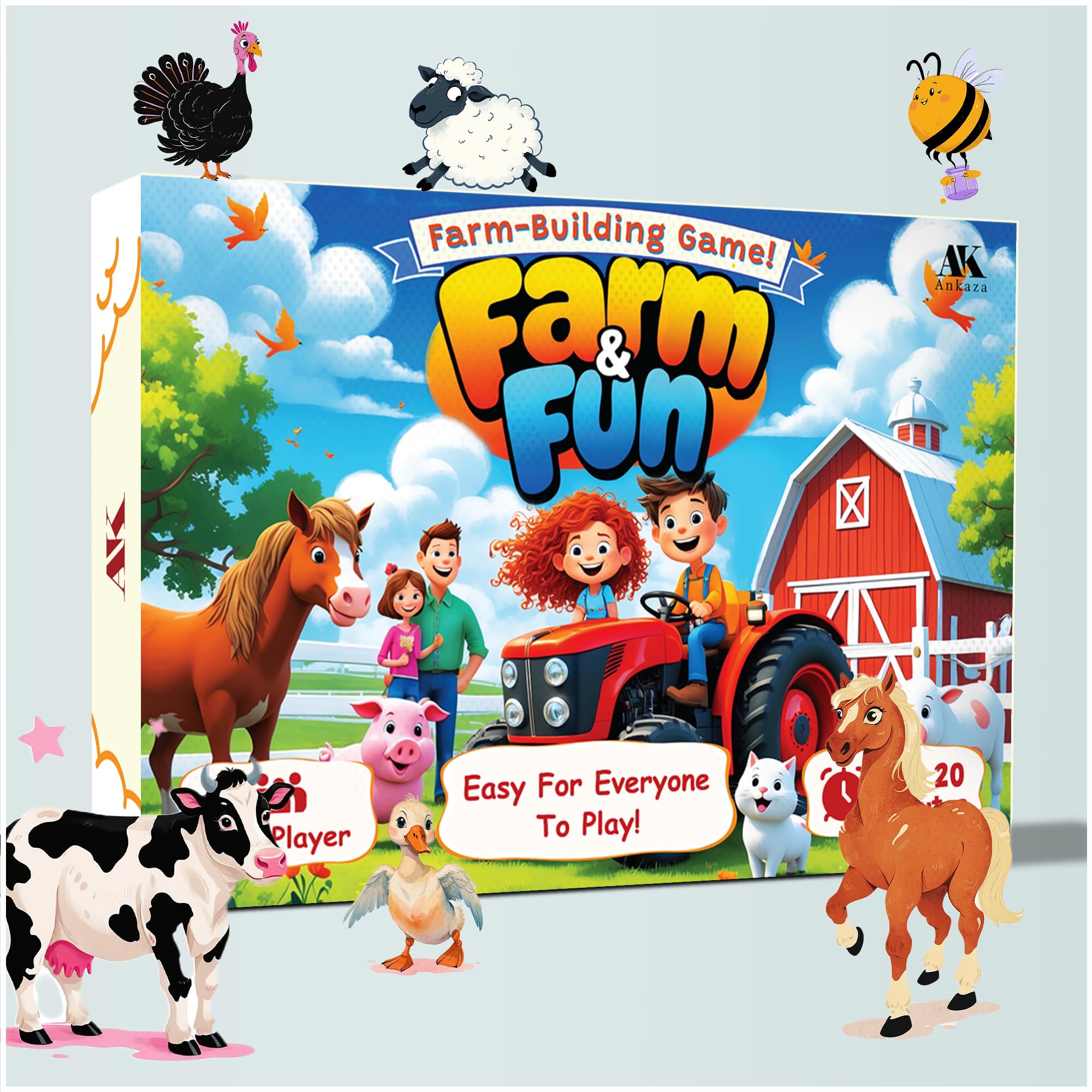 Farm & Fun - Farm Animal Card Slapping Game and Make Animal Sounds | Fun for All Generations | Reflex Training for Everyone | Easy to Learn About Animals | Card Game for Family, Classroom Parties.
