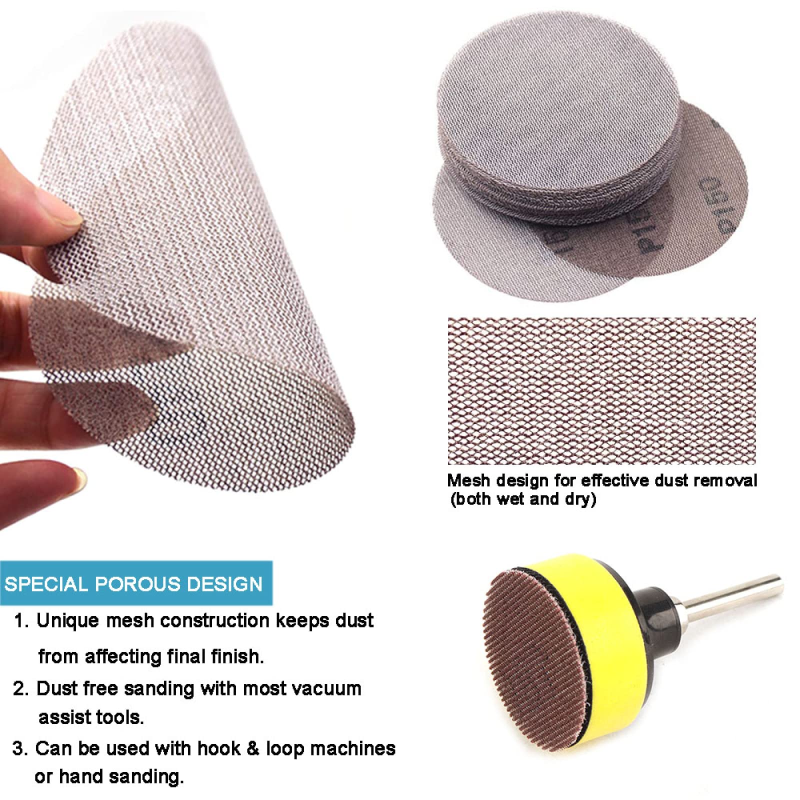 Kit De Almohadillas De Discos De Lijado De 2 Pulgadas, 81 Uds., Para Taladro, Amoladora, Herramientas Rotativas Con Placa De Respaldo, Papel De Lija, Pulido