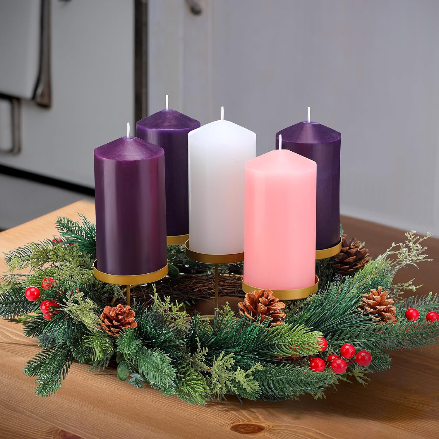 Knitgrip 7 Pcs Christmas Advent Wreath Set with 3x6